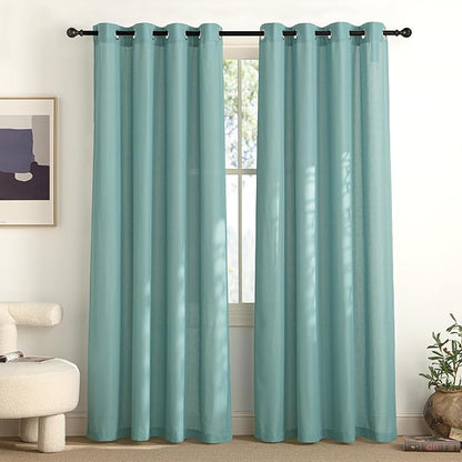 NICETOWN Greyish Blue Linen Curtains by NICETOWN
