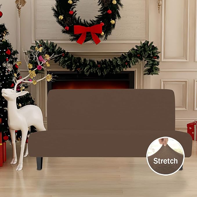 Easy-Going Stretch Futon Slipcover Armless Futon Bed Cover Furniture Protector - Image 2