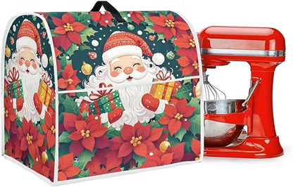 Santa Claus Stand Mixer Cover Dust Protective Poinsettia Stand Mixer Covers - Image 3