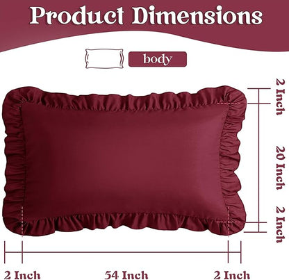 KKJIAF Ruffle Body Pillow Cases Set of 1, Ruffled Pillow Covers - Image 3