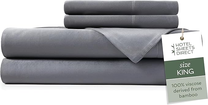 Hotel Sheets Direct 4 Piece Bed Sheet Set King Size, 100% Viscose Derived from by HOTELSHEETSDIRECT