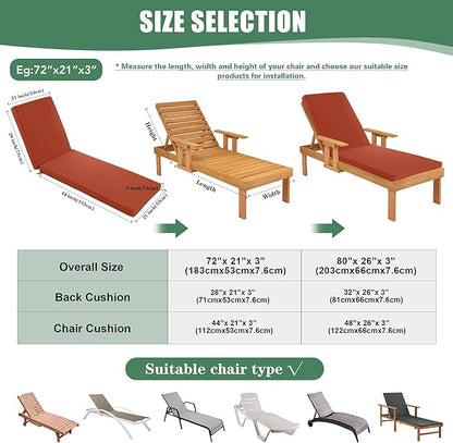 Chaise Lounge Cushions Outdoor - Image 3