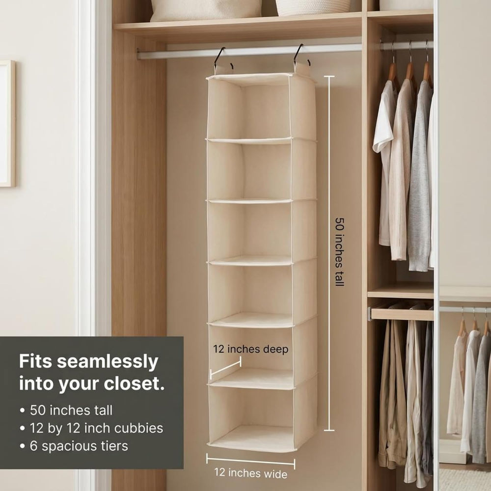 Household Essentials Cedarline 6‑Shelf Hanging Closet Organizer in Heavy‑Duty...