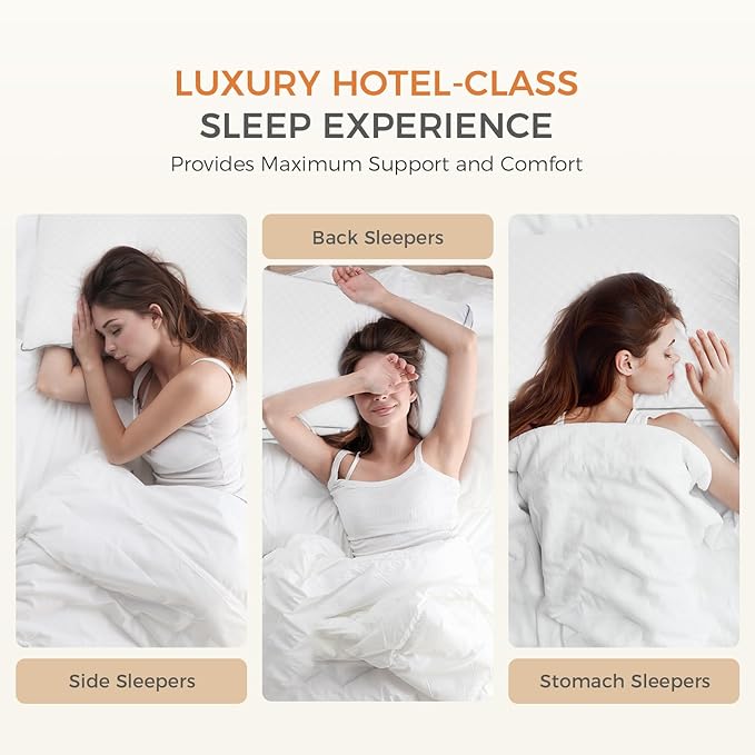 SweetNight Bed Pillows Standard Size Set of 2, Fluffy Luxury Hotel Collection - Image 7