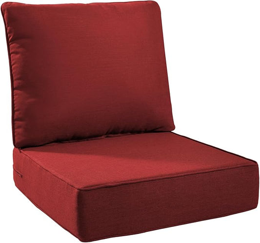 6" Thick Outdoor Cushions 24x24x6, 1-Set Deep Seat Patio Cushions by Pugire