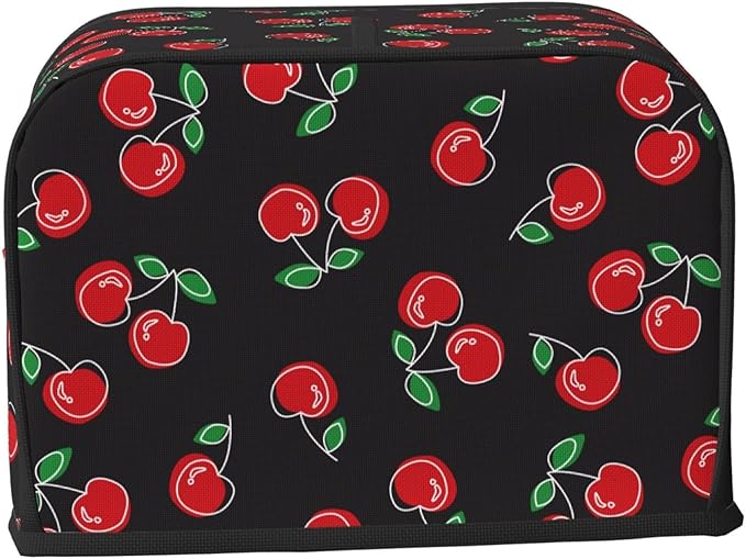 Red Black Cherry 2 Slice Toaster Cover, Waterproof Toaster Dust Cover Bread - Image 3