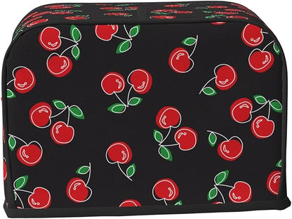 Red Black Cherry 2 Slice Toaster Cover, Waterproof Toaster Dust Cover Bread - Image 3