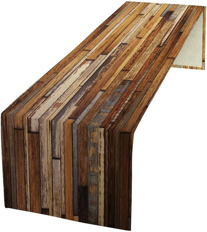 Rustic Barn Door Table Runner Colorful Farmhouse Wooden Multicolor Western Wood by ZhiRain
