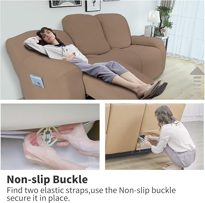 Easy-Going 6 Pieces Recliner Loveseat Stretch Sofa Slipcover Sofa Cover - Image 3