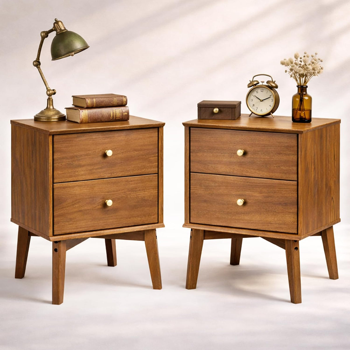 26" tall mid century modern nightstands set of, main product view
