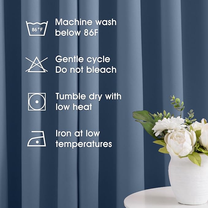 HOMEIDEAS Stone Blue Blackout Curtains 52 X 84 inches Long 2 Panels Room - Image 4