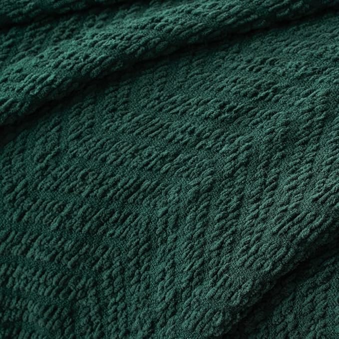 BATTILO HOME Forest Green Throw Blanket Couch, Knit Christmas Throw Blanket - Image 7