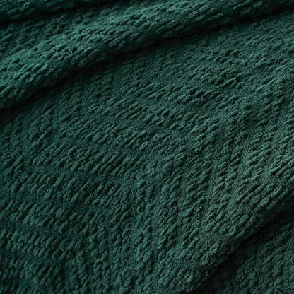 BATTILO HOME Forest Green Throw Blanket Couch, Knit Christmas Throw Blanket - Image 7