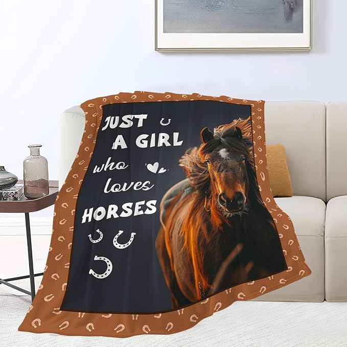 Horse Blanket Horses Throw Blanket Just A Girl Who Loves Horses Flannel Stuff - Image 6