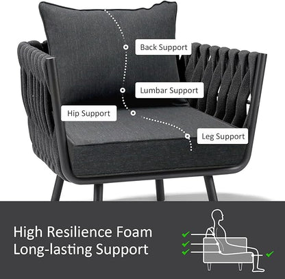 Outdoor Patio Chair Cushions Set, Water-Repellent, Fade Resistant, Deep Seat - Image 4