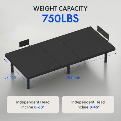 flexispot twin xl adjustable bed base with massage shown in use