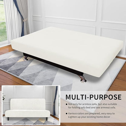 Easy-Going Stretch Futon Slipcover Armless Futon Bed Cover Furniture Protector - Image 4