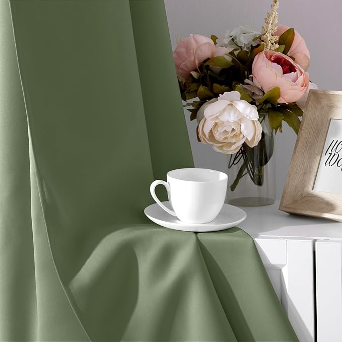 HOMEIDEAS Sage Green Blackout Curtains - Image 5