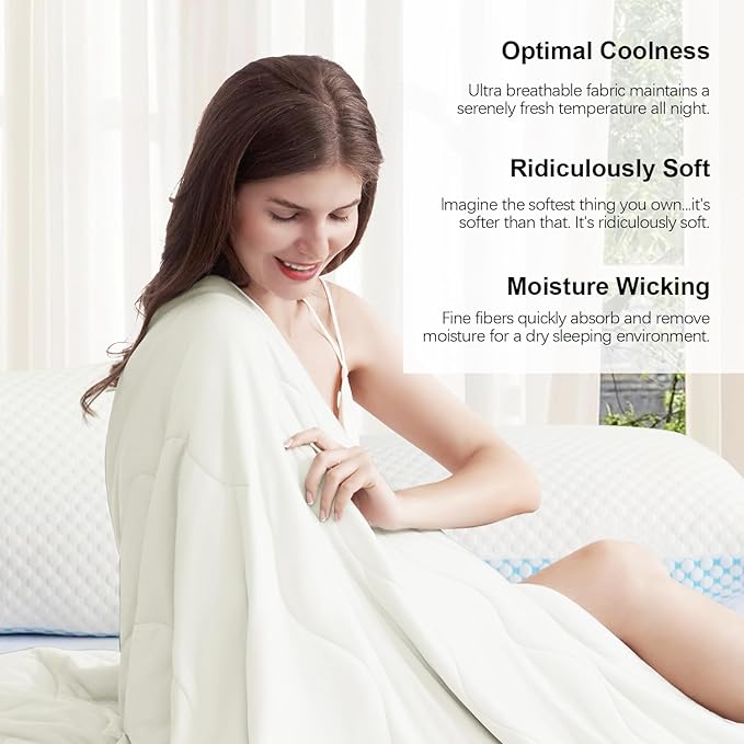 EASELAND Cooling Comforter King, Cold Touch Fabric Absorbs Body Heat, - Image 5