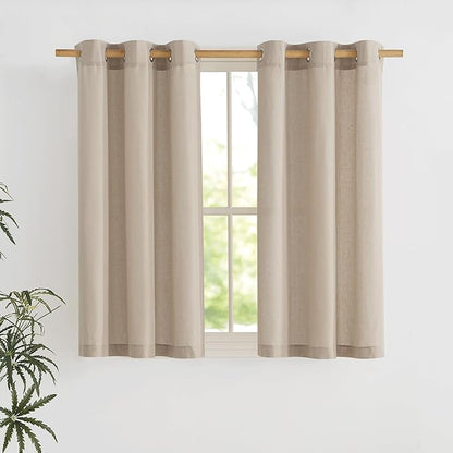 NICETOWN Taupe Short Linen Curtains by NICETOWN