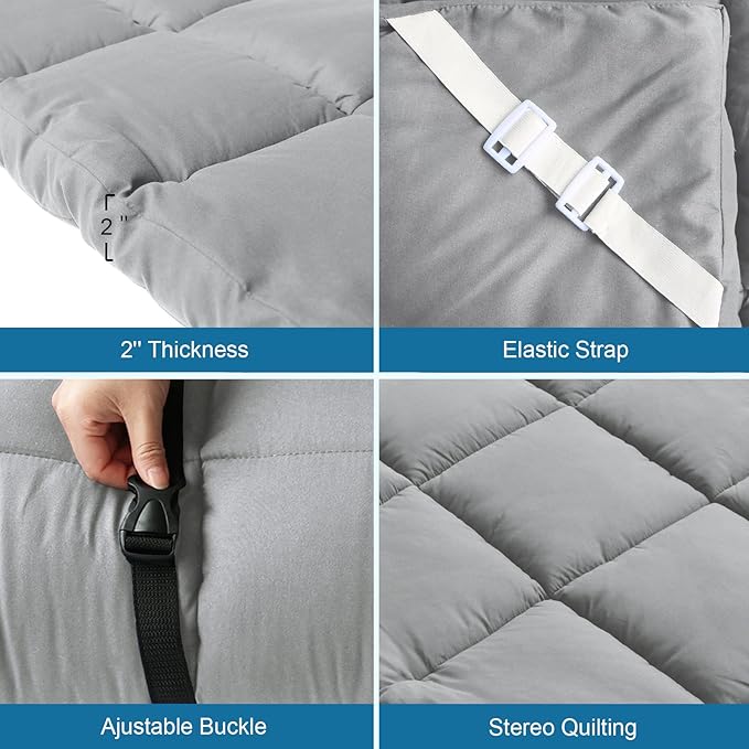 Cot Mattress Topper, Foam Quilted Pads - Image 5