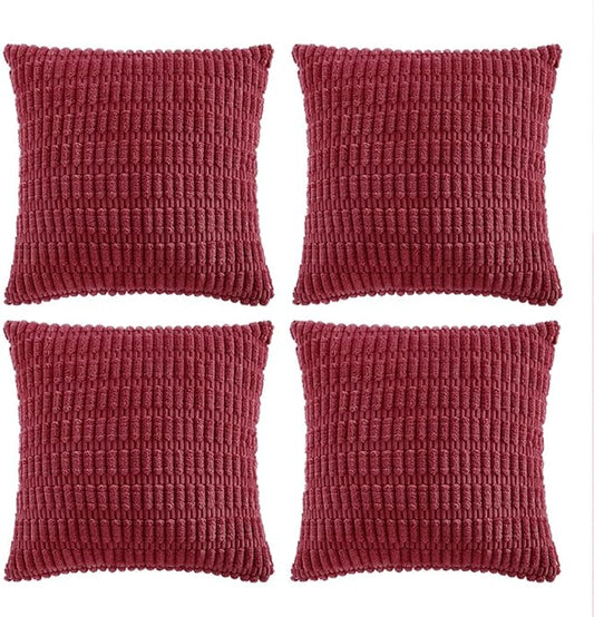 Fancy Homi 4 Packs Burgundy Decorative Throw Pillow Covers 26x26 Inch by Fancy+Homi