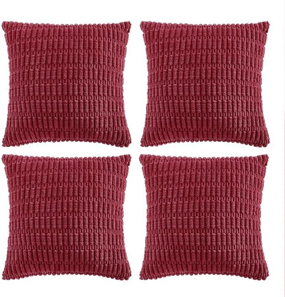 Fancy Homi 4 Packs Burgundy Decorative Throw Pillow Covers 20x20 Inch by Fancy+Homi