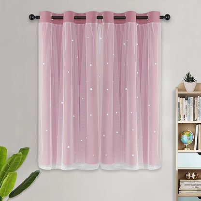 Kinryb Decorative Star Hollowed Out Kids Blackout Curtains - Image 2