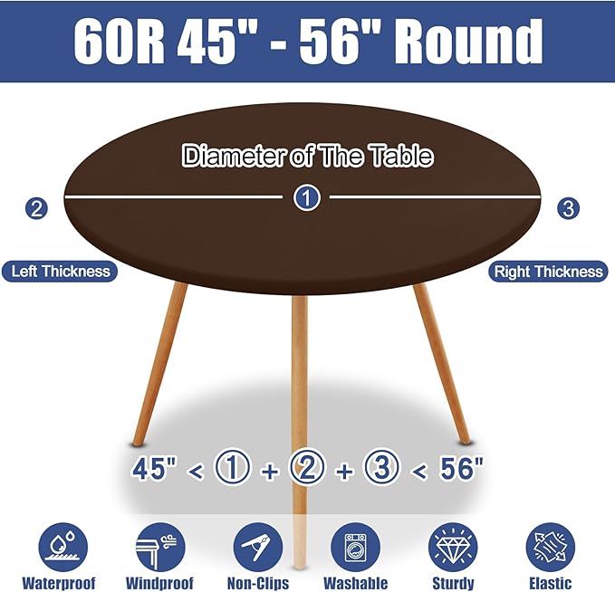 Round Spandex Tablecloth, Elastic Fitted Waterproof Tablecloths - Image 8