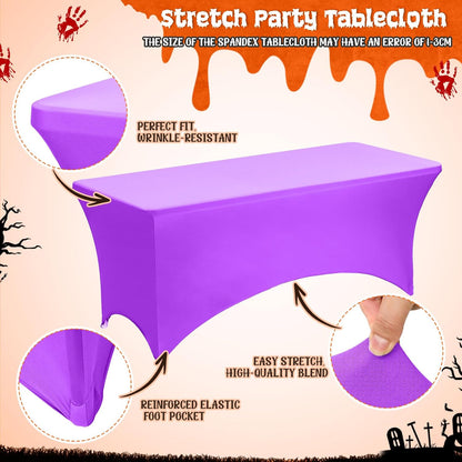 Mindsoft 3 Pack 6ft Halloween Kitchen Spandex Tablecloths