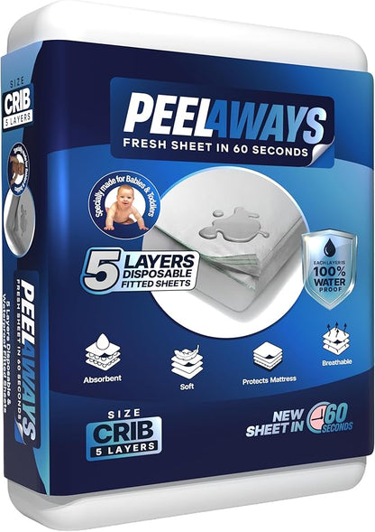 PEELAWAYS Crib-A-Peel Disposable Waterproof Crib Sheets by PEELAWAYS