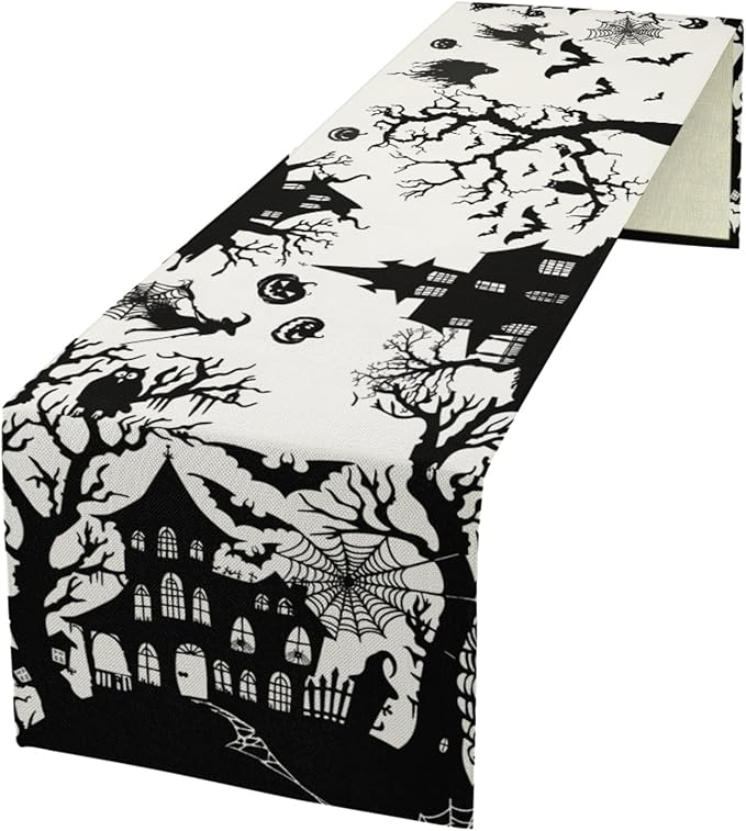 Halloween Table Runner, Linen Table Runner, Spider Pumkin Table Runners - Image 5
