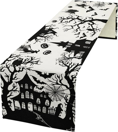 Halloween Table Runner, Linen Table Runner, Spider Pumkin Table Runners - Image 5