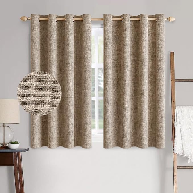 MIULEE 100% Blackout Linen Textured Curtains by MIULEE