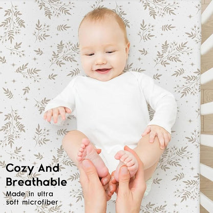 Yoofoss Baby Crib Sheets for Boys Girls, Fitted Crib Sheet 2 Pack for Standard - Image 4