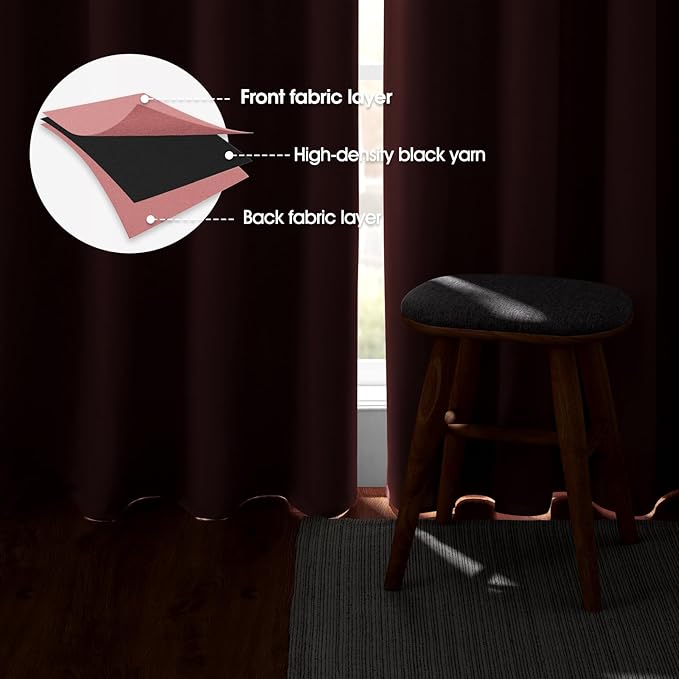 HOMEIDEAS Coral Blackout Curtains - Image 3