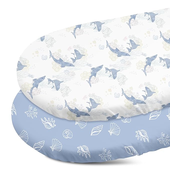 Gllquen Baby Bassinet Sheets Set 2-Pack, Breathable Cozy Bassinet Fitted Sheet by GLLQUENBABY