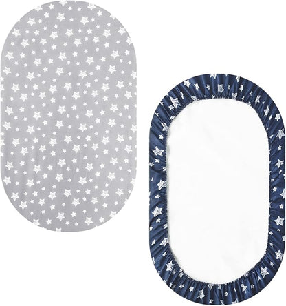 Bassinet Sheets Set 4 Pack for Baby Boy, Universal Fit for Oval, Hourglass and - Image 5