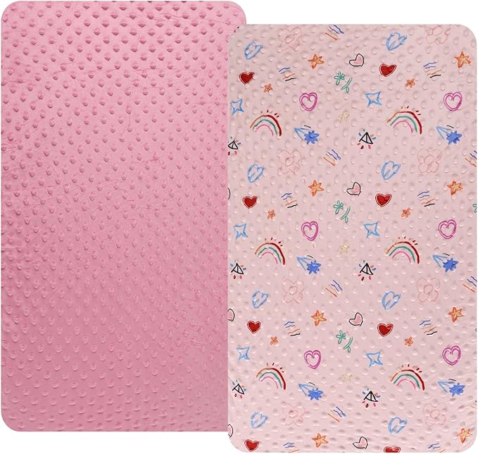 Dot Bassinet Sheet Set 2 Pack Stretch Fitted Bedside Sleeper Bassinet Sheets by Bilokonda