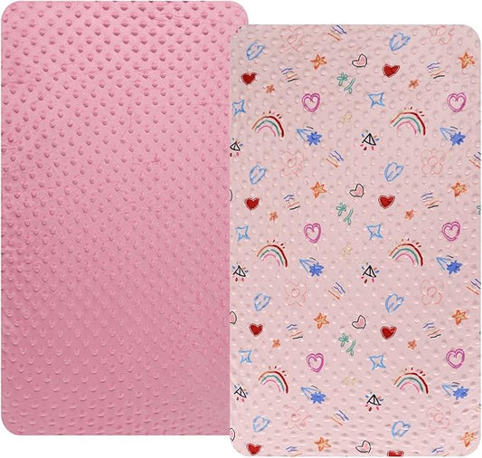 Dot Bassinet Sheet Set 2 Pack Stretch Fitted Bedside Sleeper Bassinet Sheets by Bilokonda