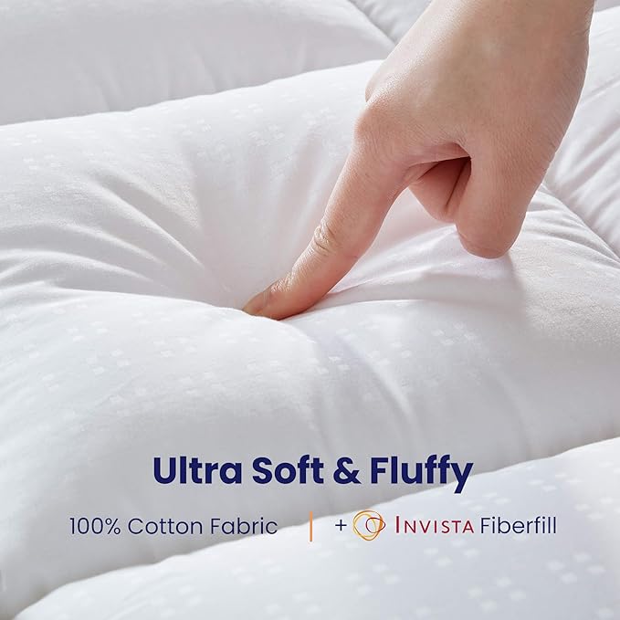 SLEEP ZONE Full Size Cotton Mattress Pad, Machine Washable Mattress Protector - Image 2
