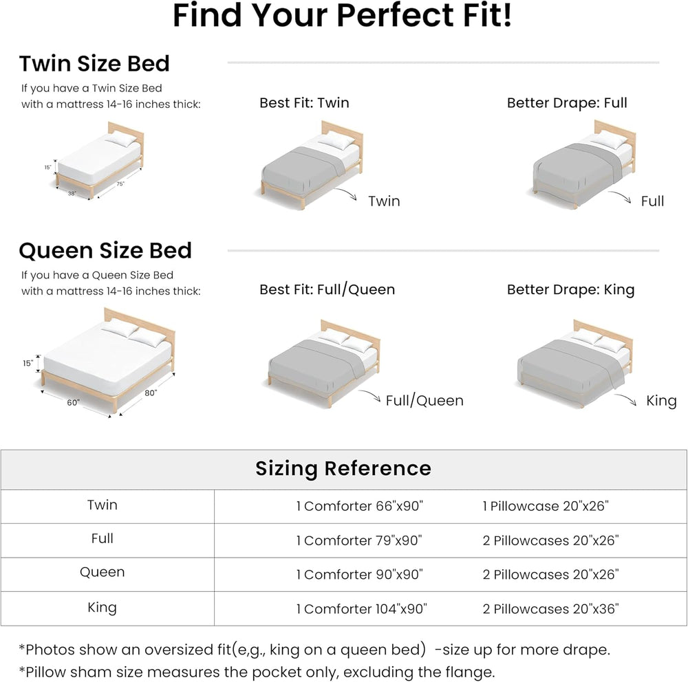 Love's cabin Dark Grey Queen Comforter Set, 3-Piece Prewashed Bed Set