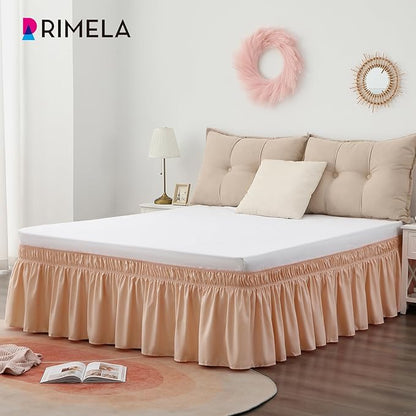 RIMELA Bed Skirt Queen Size 15 Inch Drop, Wrap Around Elastic Bedskirt Solid - Image 8