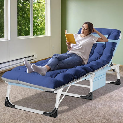 ABORON Camping Cot for Adult 28" Extra Wide, Heavy-Duty 1200D Oxford Cot for - Image 3