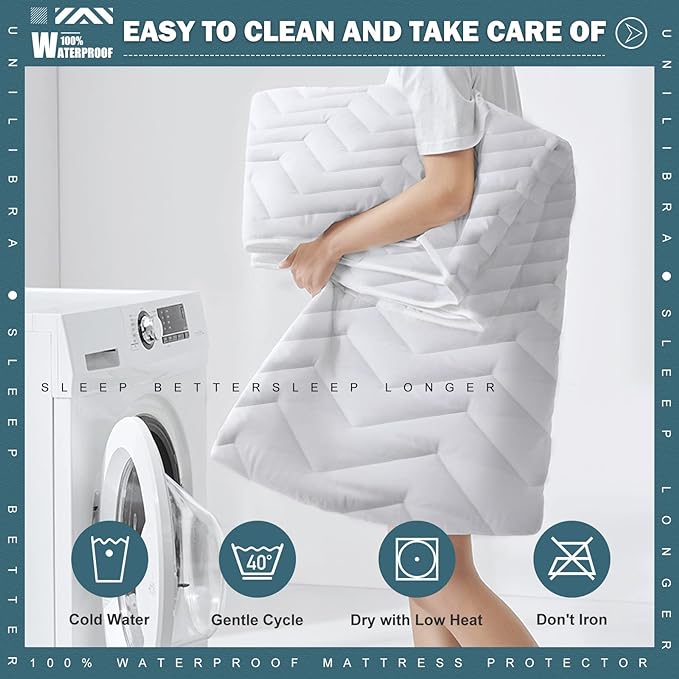 Twin XL Size Waterproof Mattress Protector Quilted, Breathable Ultra-Soft - Image 6
