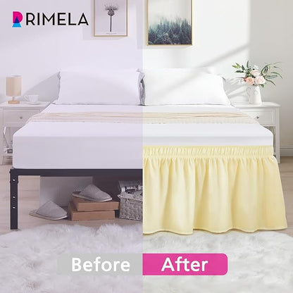 RIMELA Bed Skirt Queen Size 14 Inch Drop, Wrap Around Elastic Bedskirt Solid - Image 5