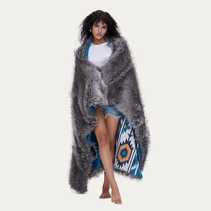 Luxury Plush Faux Fur Throw Blanket by HORIMOTEHOME