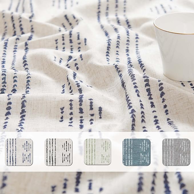 jinchan Boho Kitchen Curtain Linen Tier Curtain Bohemian Cafe 24 Inch Geometric - Image 9
