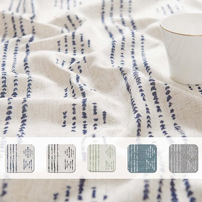 jinchan Boho Kitchen Curtain Linen Tier Curtain Bohemian Cafe 36 Inch Geometric - Image 9