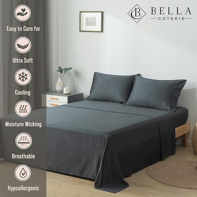 Bella Coterie Luxury Bamboo Viscose King Size Sheet Set | 100% Organically - Image 2